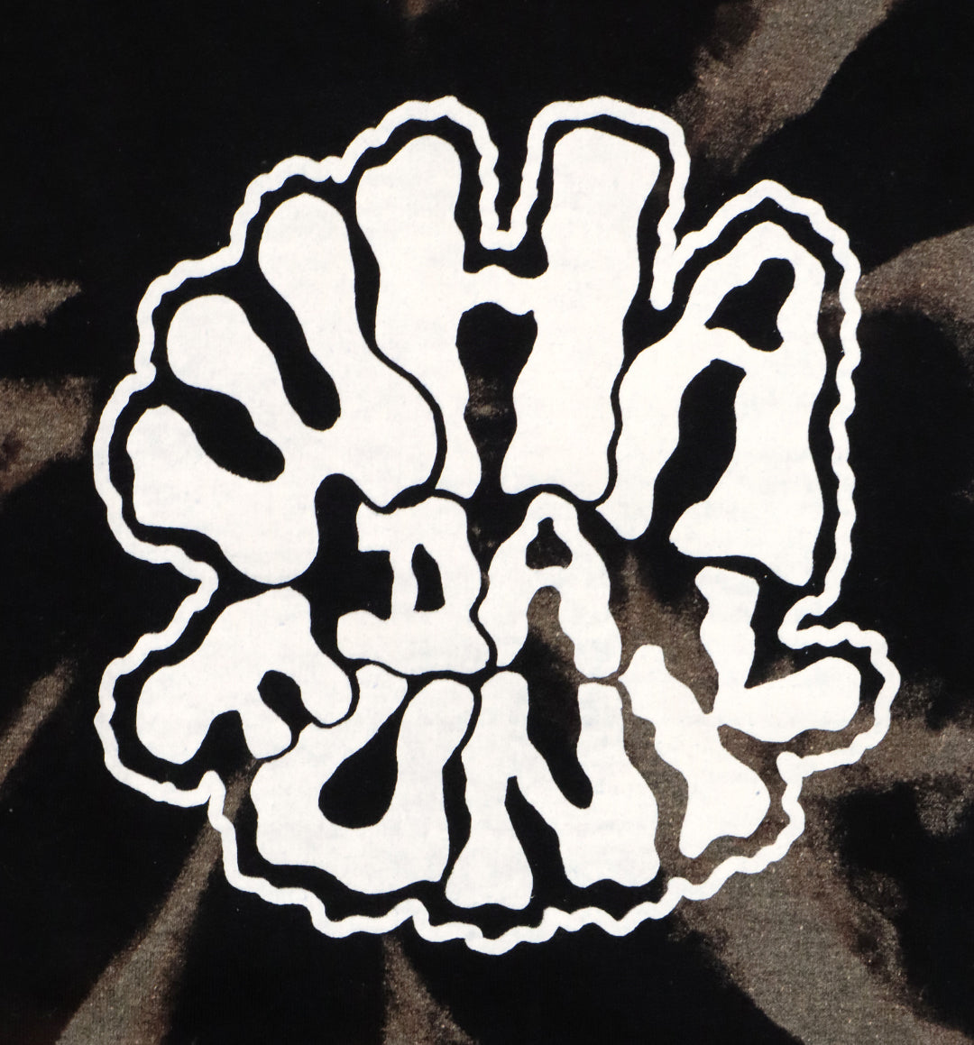 Bleach Dye Trippy Hoodie by WHADAFUNK - close up front print