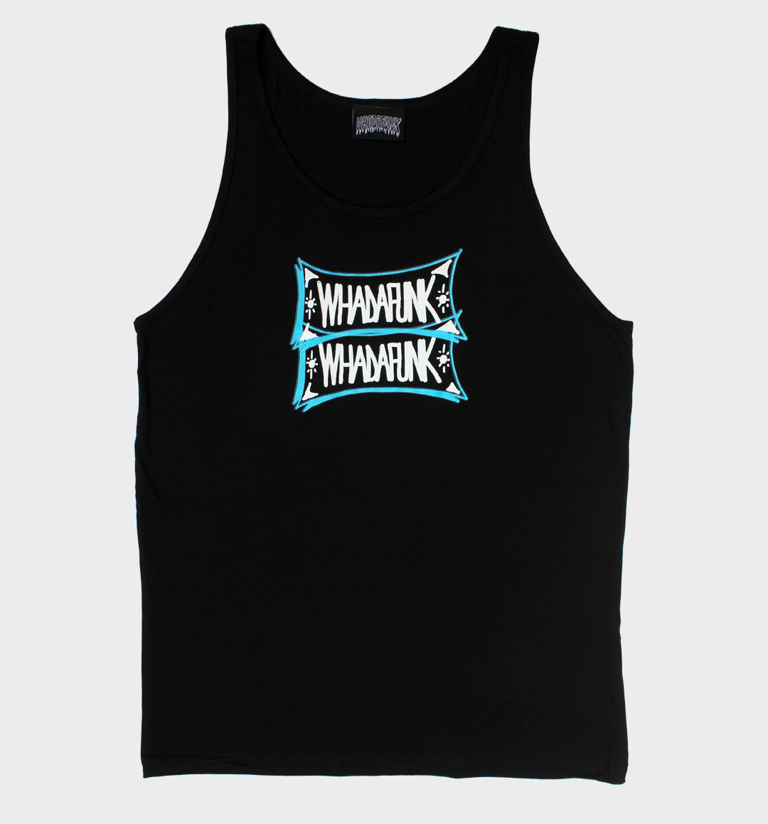 WHADAFUNK Til Death Tank Top featuring bold skull and lettering design, perfect for summer streetwear.
