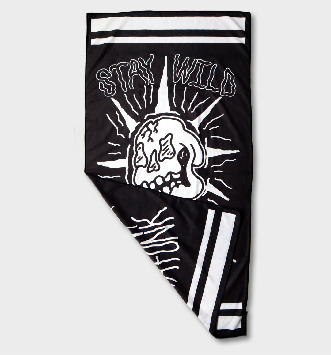 WHADAFUNK Stay Wild Beach Towel featuring bold and vibrant design perfect for the beach or pool.