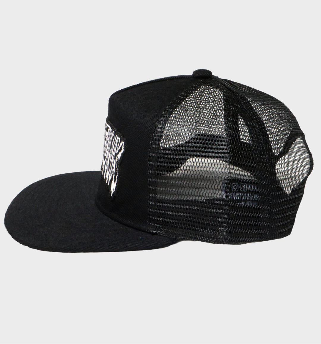 WHADAFUNK Drippy Trucker Hat featuring a bold dripping logo for streetwear lovers.