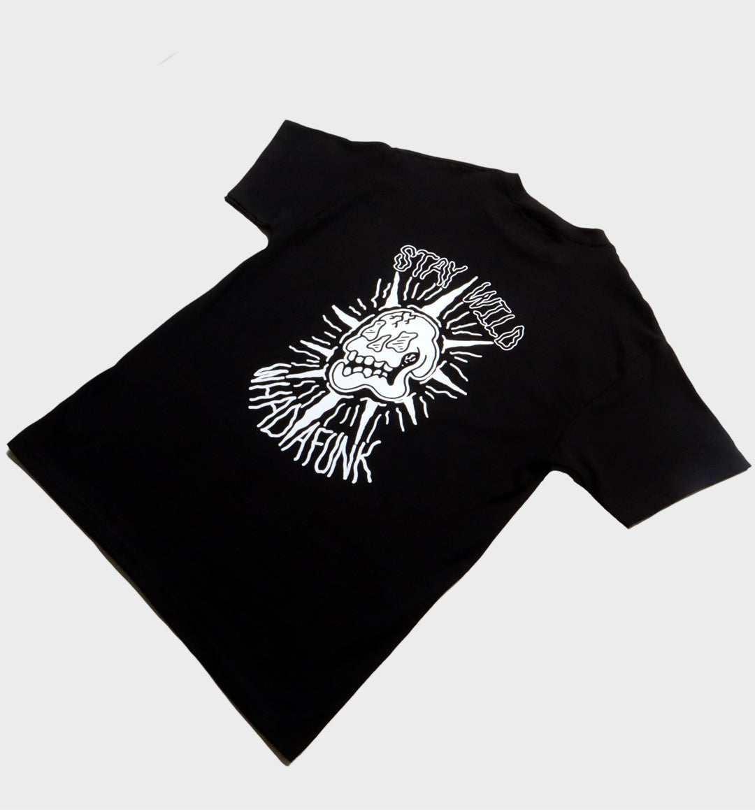WHADAFUNK Stay Wild Black T-Shirt – Bold Graphic Design for Streetwear Lovers.