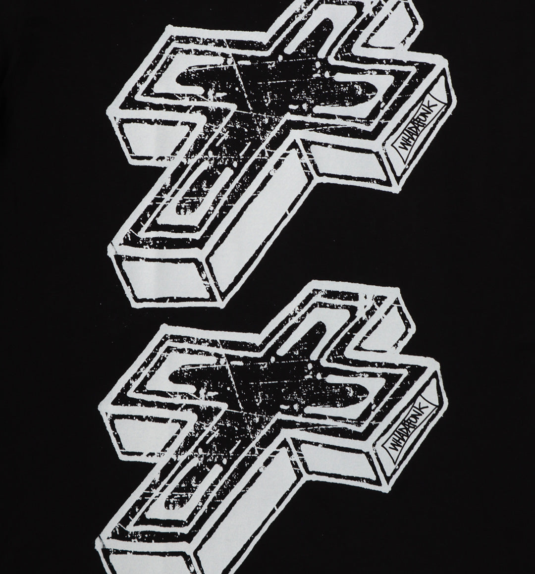 WHADAFUNK 3D CROSS BLACK T-SHIRT