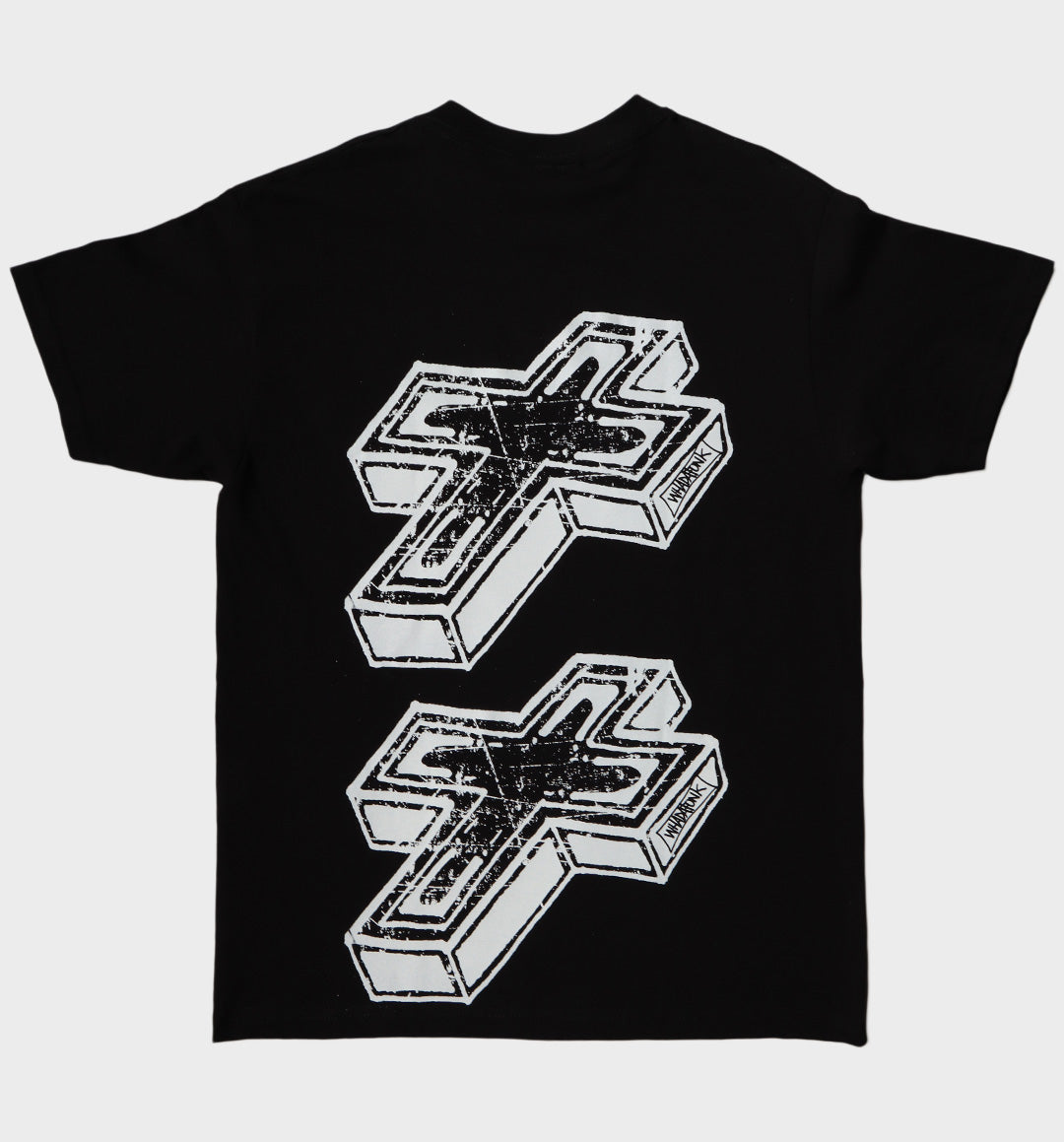 WHADAFUNK 3D CROSS BLACK T-SHIRT