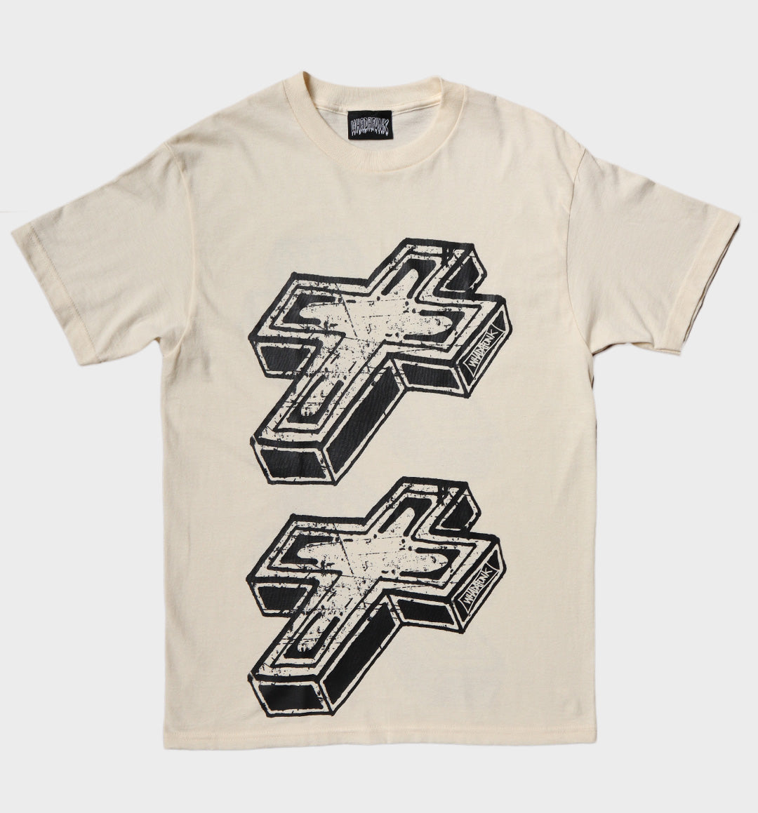 WHADAFUNK 3D CROSS CREAM T-SHIRT
