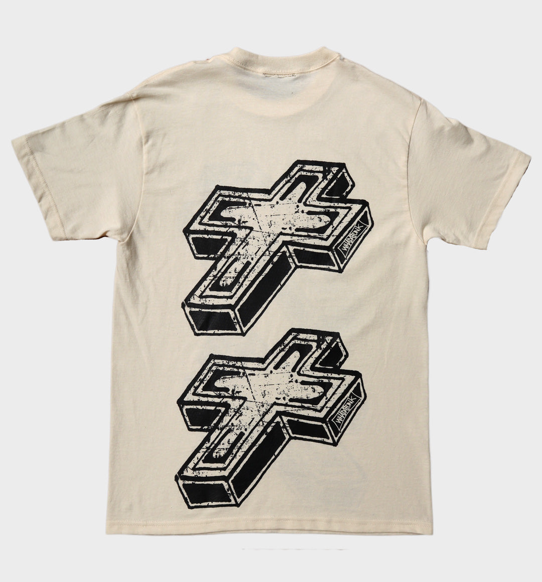 WHADAFUNK 3D CROSS CREAM T-SHIRT
