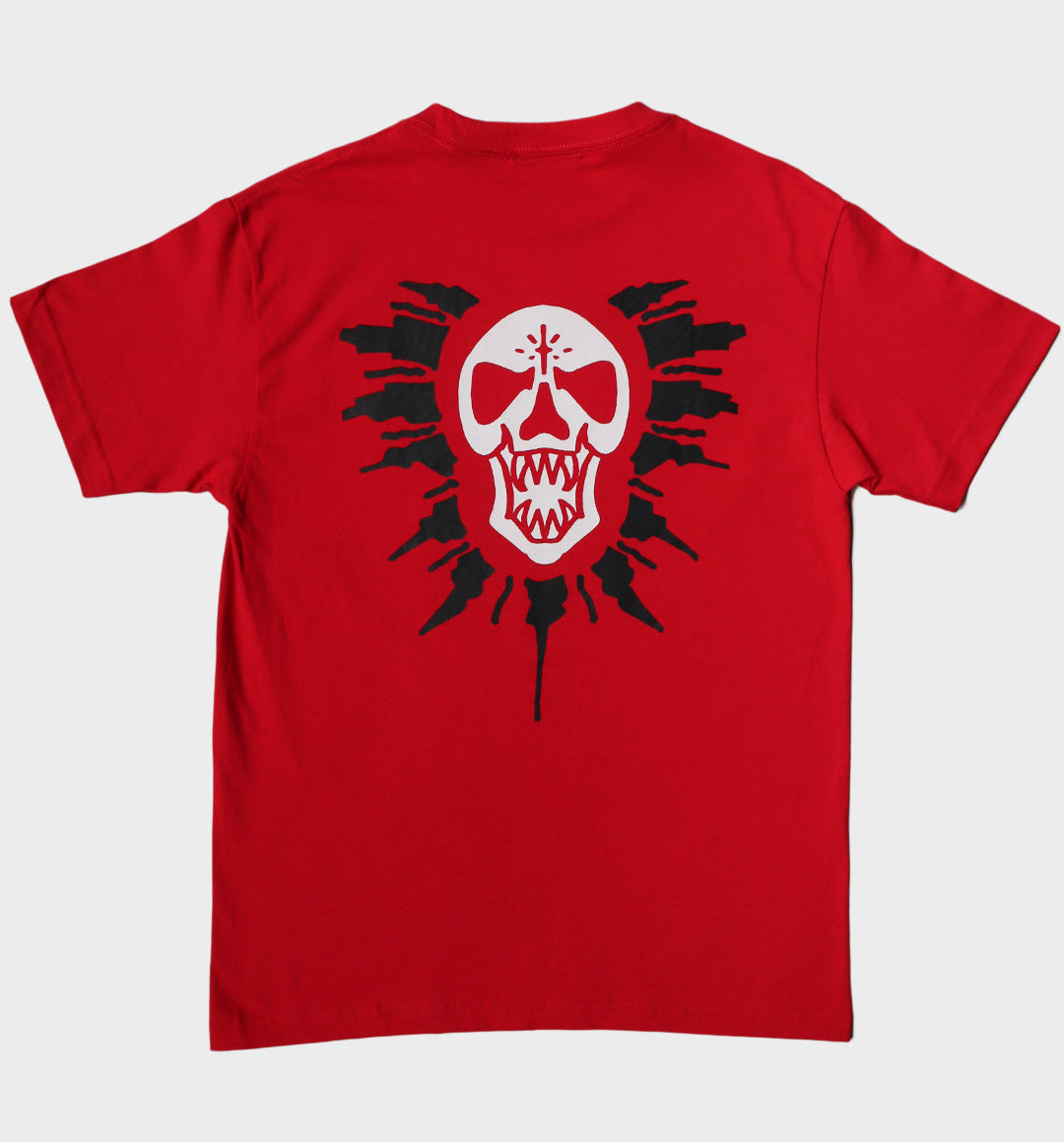 WHADAFUNK BURST SKULL RED T-SHIRT
