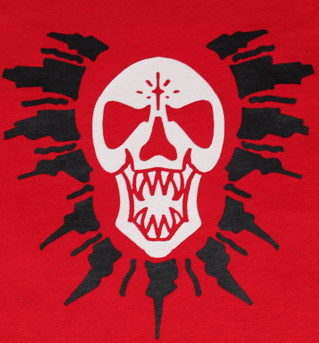WHADAFUNK BURST SKULL RED T-SHIRT