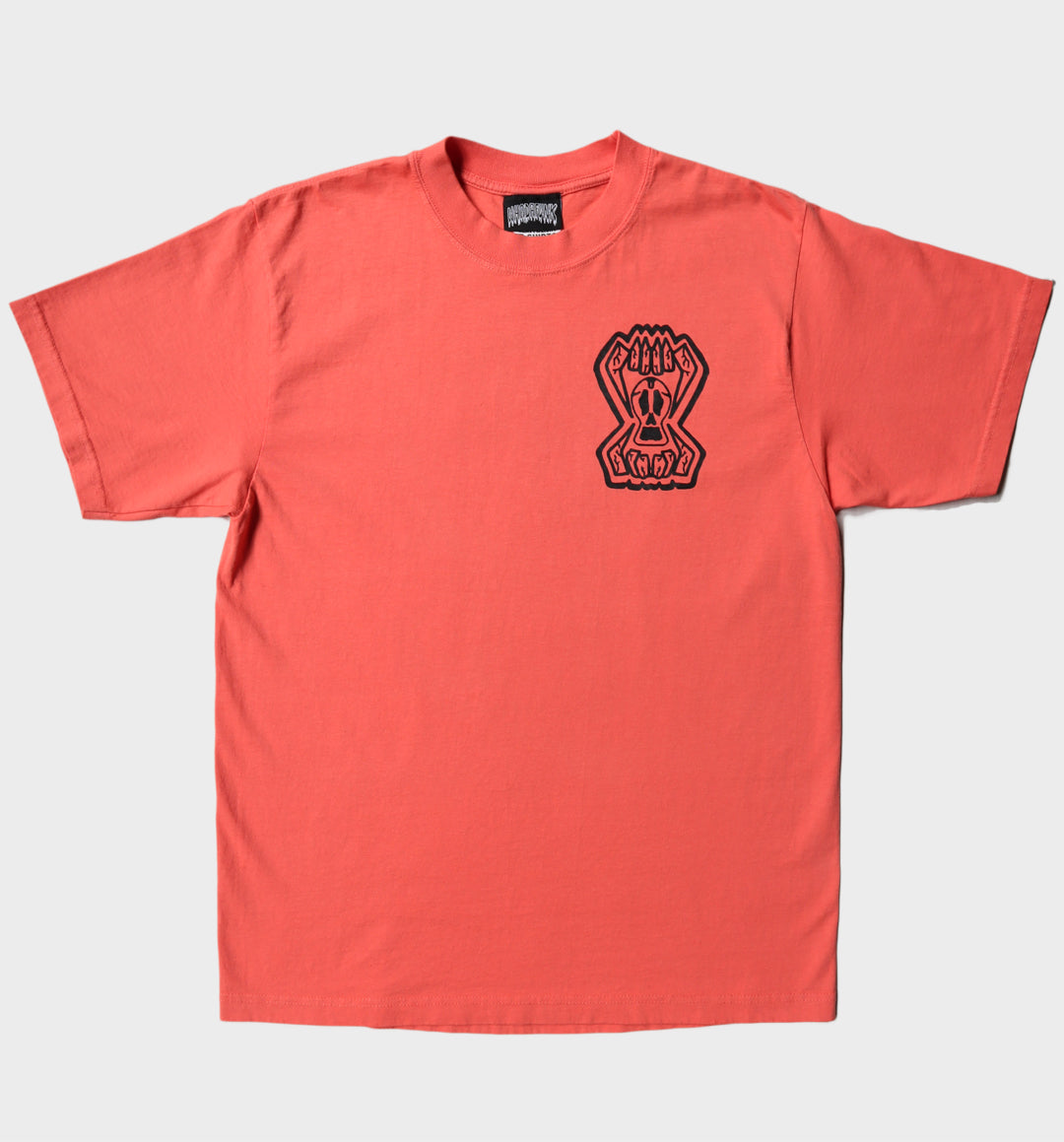 WHADAFUNK SKULL TEETH OVERSIZED PEACH T-SHIRT