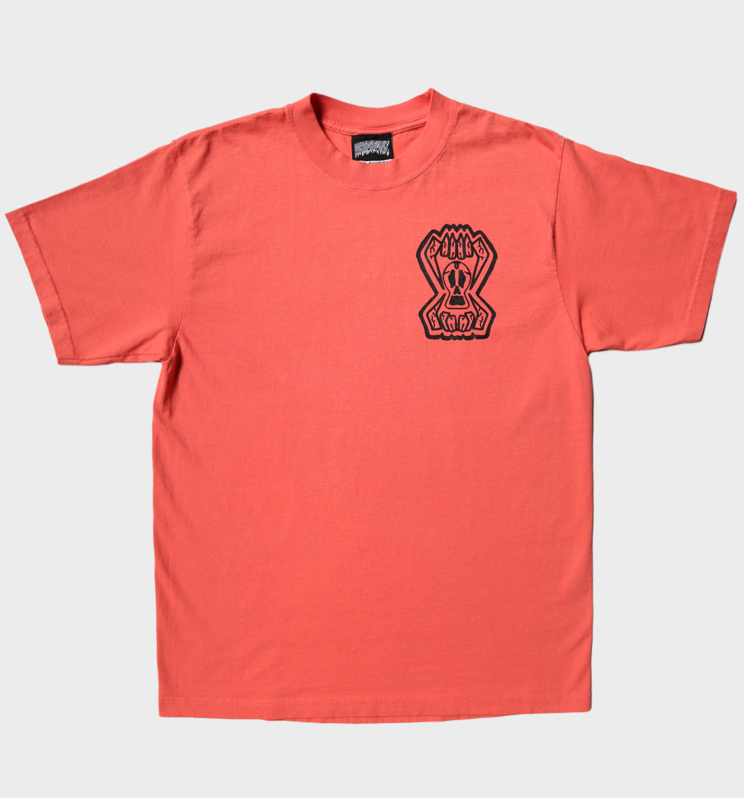 WHADAFUNK SKULL TEETH OVERSIZED PEACH T-SHIRT