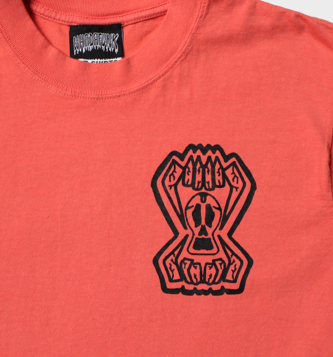 WHADAFUNK SKULL TEETH OVERSIZED PEACH T-SHIRT