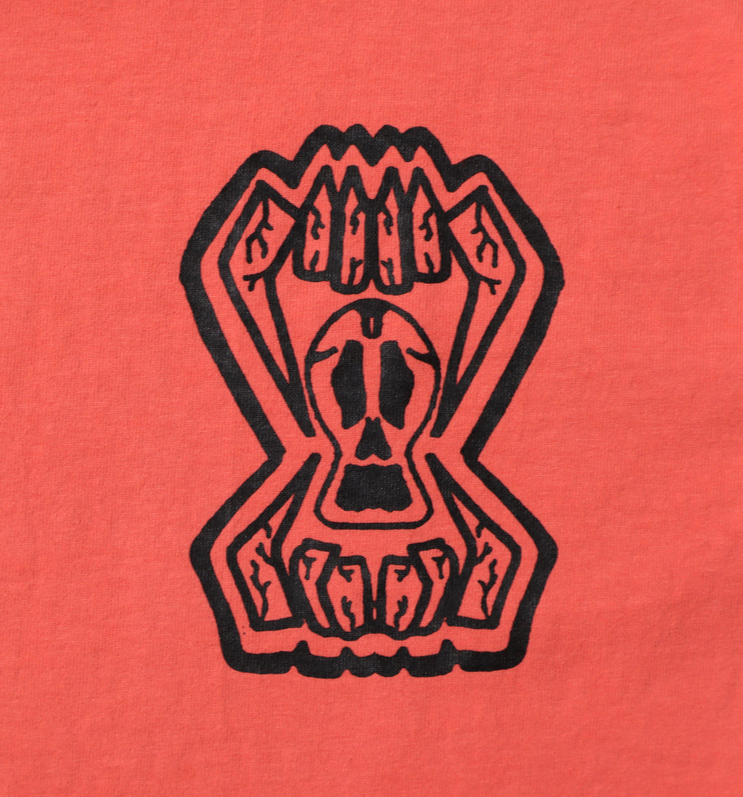 WHADAFUNK SKULL TEETH OVERSIZED PEACH T-SHIRT