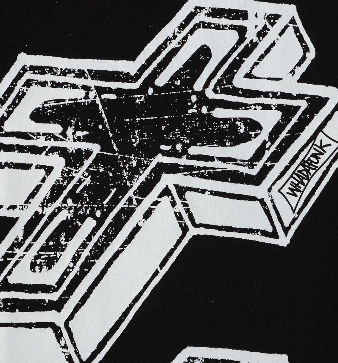 WHADAFUNK 3D CROSS BLACK T-SHIRT