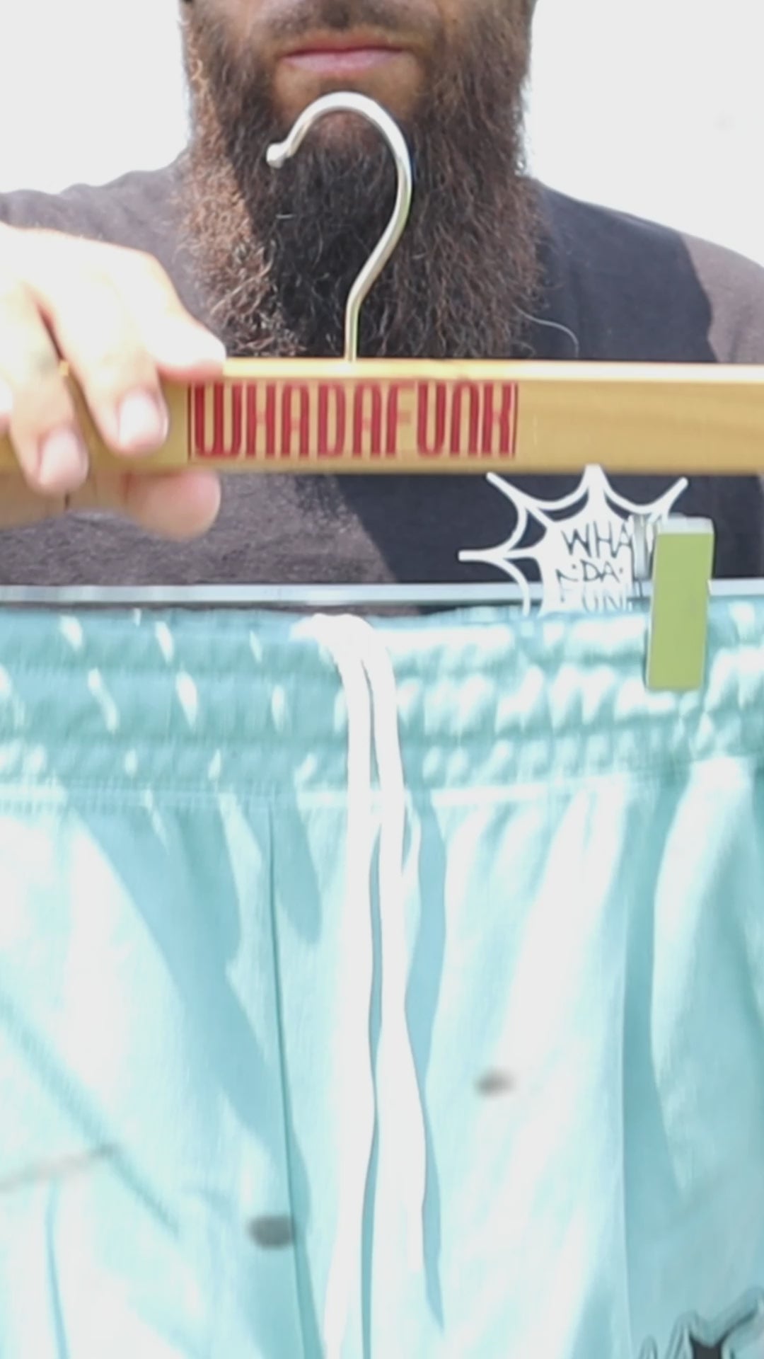 WHADAFUNK Shattered Arctic Shorts featuring bold shattered ice pattern design.