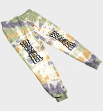 Load image into Gallery viewer, CHAINED TIE DYE JOGGERS - GREEN/PURPLE/ORANGE
