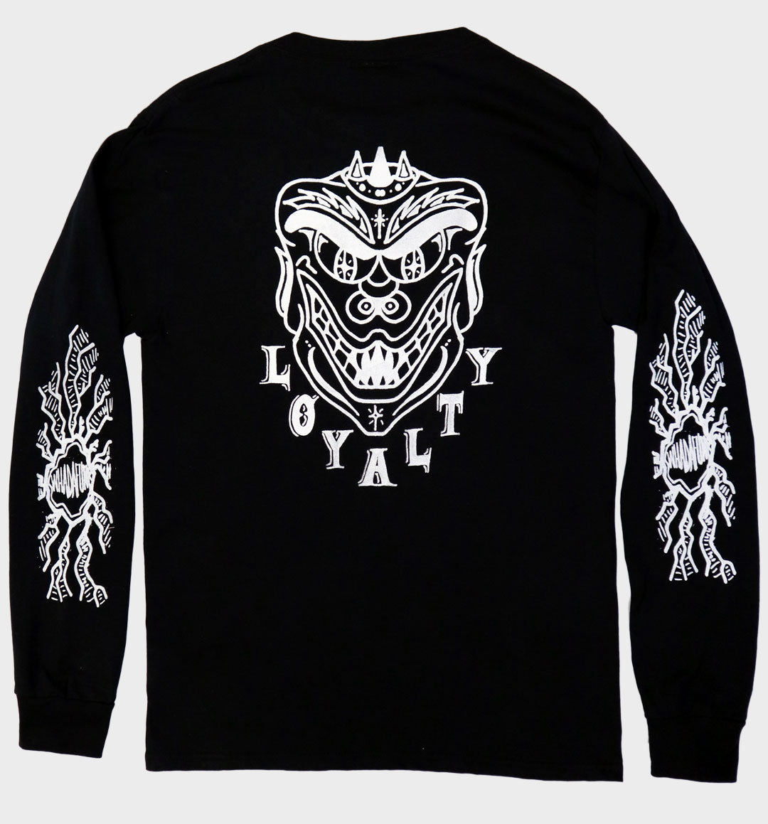 WHADAFUNK Loyalty Black Long Sleeve Shirt with bold graphic streetwear design.