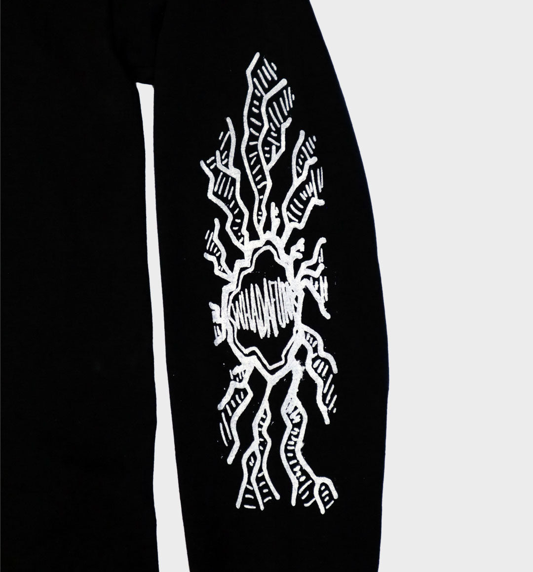 WHADAFUNK Loyalty Black Long Sleeve Shirt with bold graphic streetwear design.