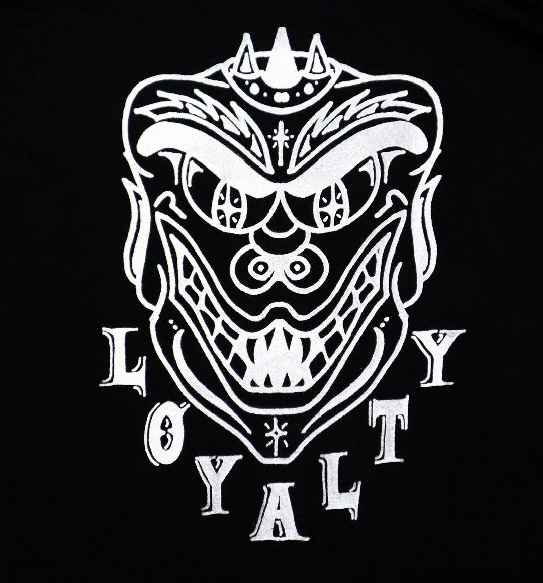 WHADAFUNK Loyalty Black Long Sleeve Shirt with bold graphic streetwear design.