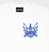 Load image into Gallery viewer, WHADAFUNK Winged Sword White T-Shirt Front Graphic Details
