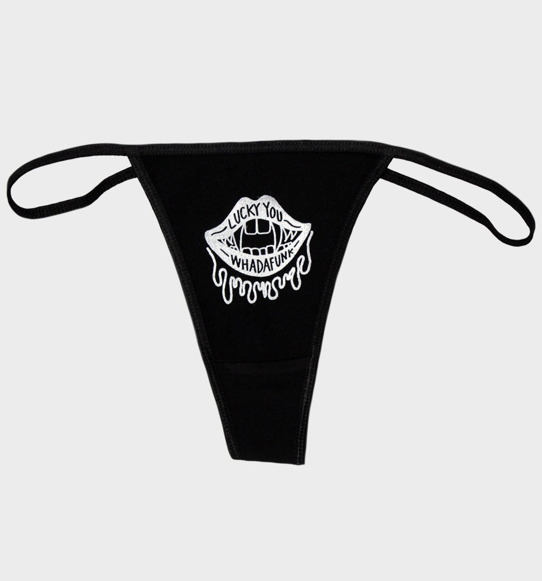 WHADAFUNK Lucky You Thong featuring bold graphic design and comfortable fit for everyday wear.
