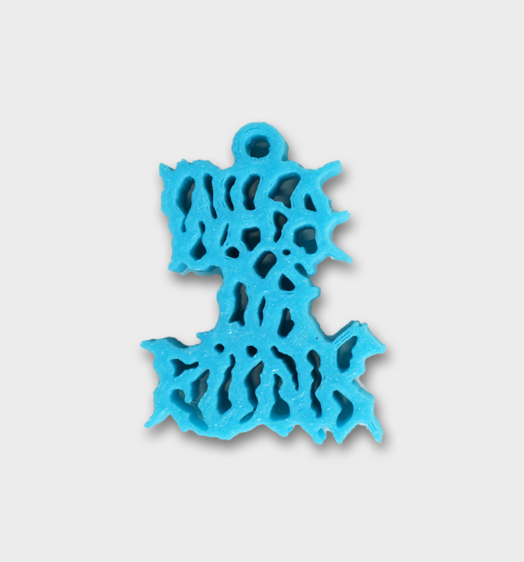 3D Printed Punk Keychains by WHADAFUNK - blue