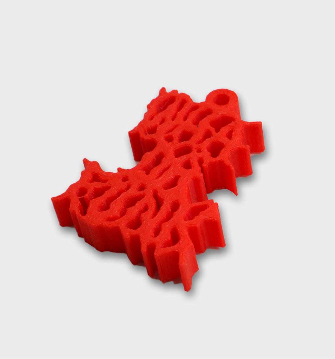 3D Printed Punk Keychains by WHADAFUNK - red angle