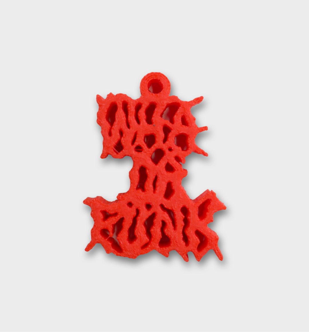 3D Printed Punk Keychains by WHADAFUNK - red