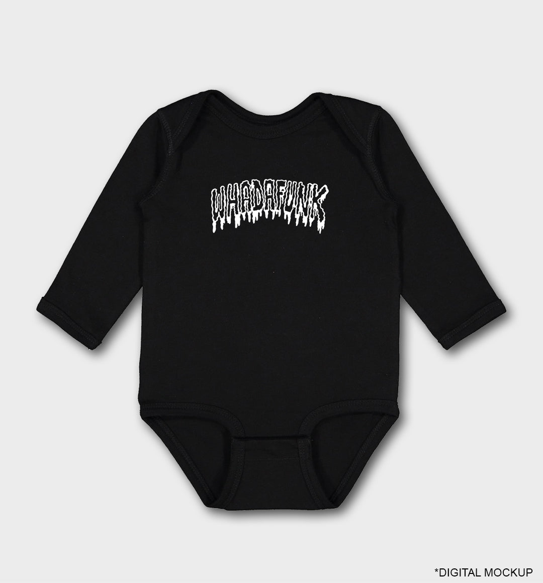 WHADAFUNK BABY LONG SLEEVE ONESIE