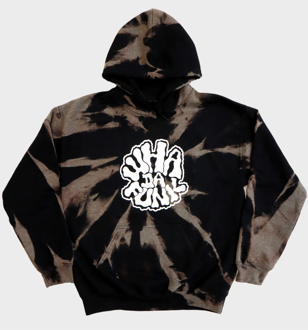 Bleach Dye Trippy Hoodie by WHADAFUNK - front view