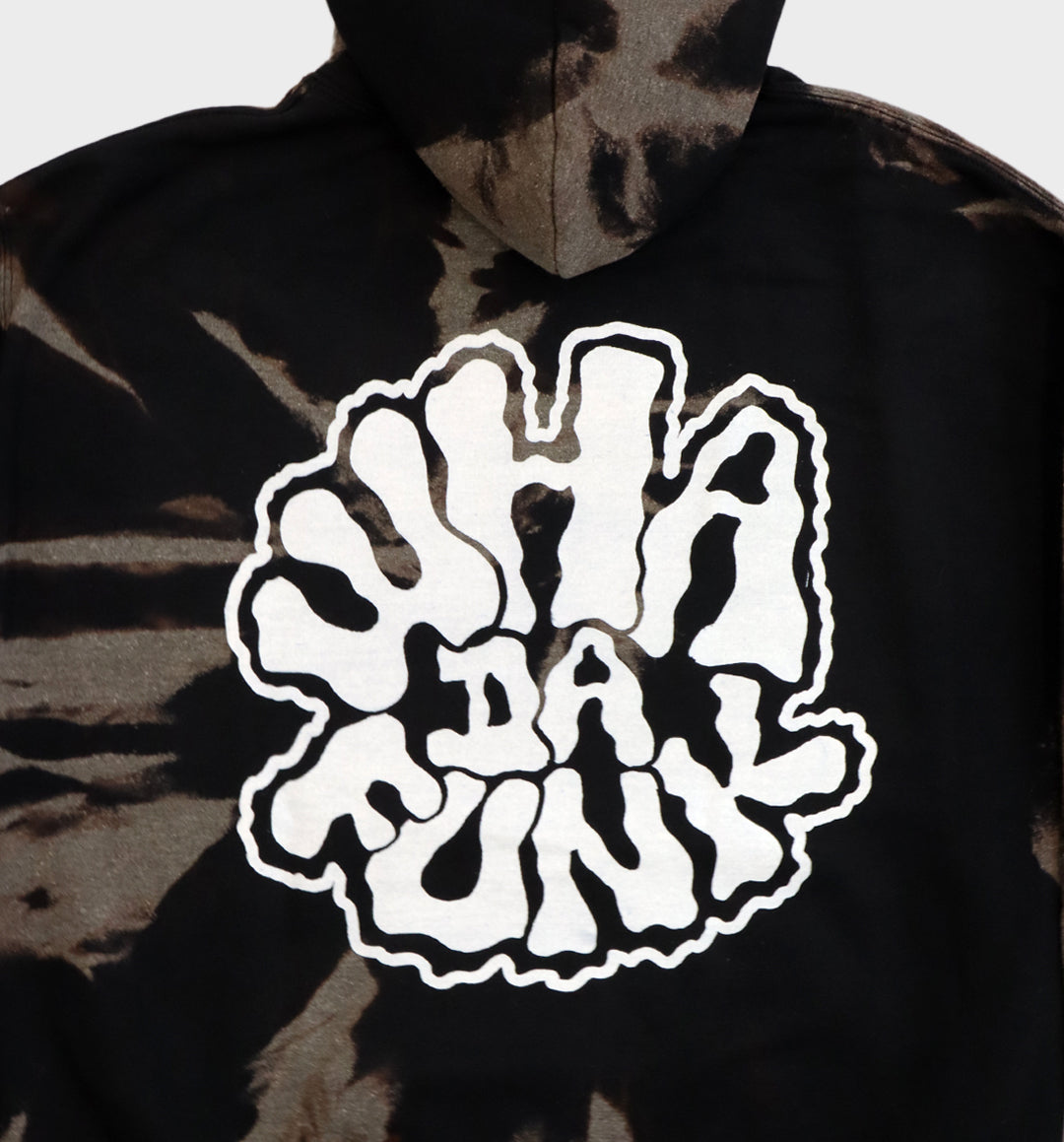 Bleach Dye Trippy Hoodie by WHADAFUNK - back close