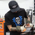 WHADAFUNK BURST SKULL BLACK T-SHIRT
