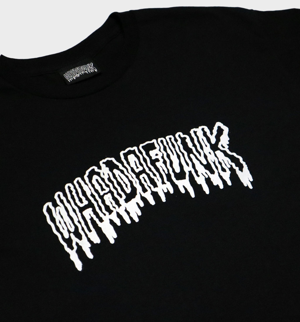 WHADAFUNK Drippy Funk Logo T-Shirt featuring a bold graphic logo design with a drippy effect.