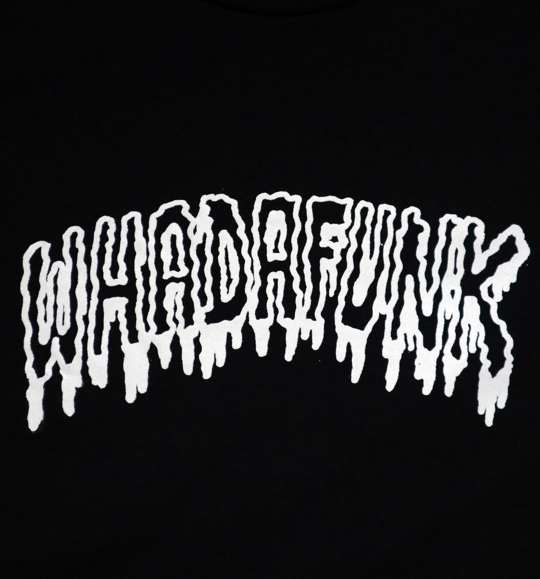 WHADAFUNK Drippy Funk Logo T-Shirt featuring a bold graphic logo design with a drippy effect.
