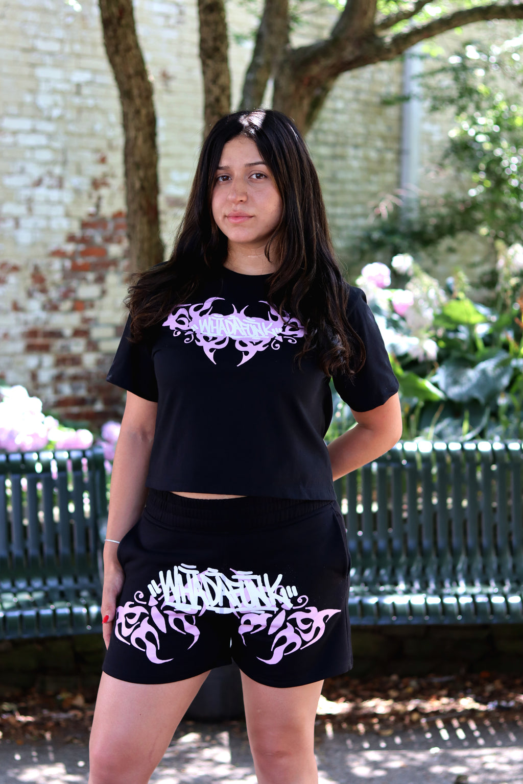 WHADAFUNK Pink Tribal Butterfly Womens Matching Set