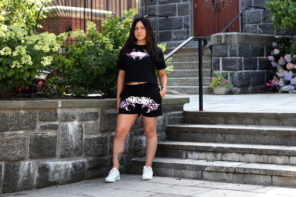 WHADAFUNK Pink Tribal Butterfly Womens Matching Set