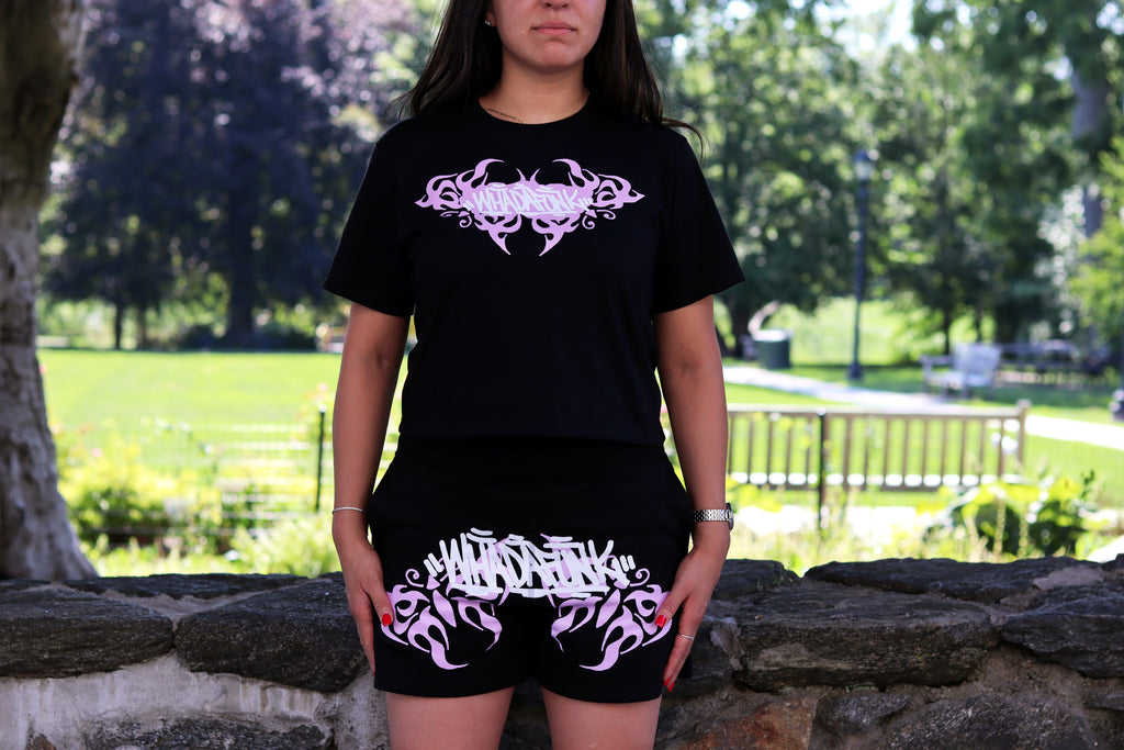 WHADAFUNK Pink Tribal Butterfly Womens Matching Set