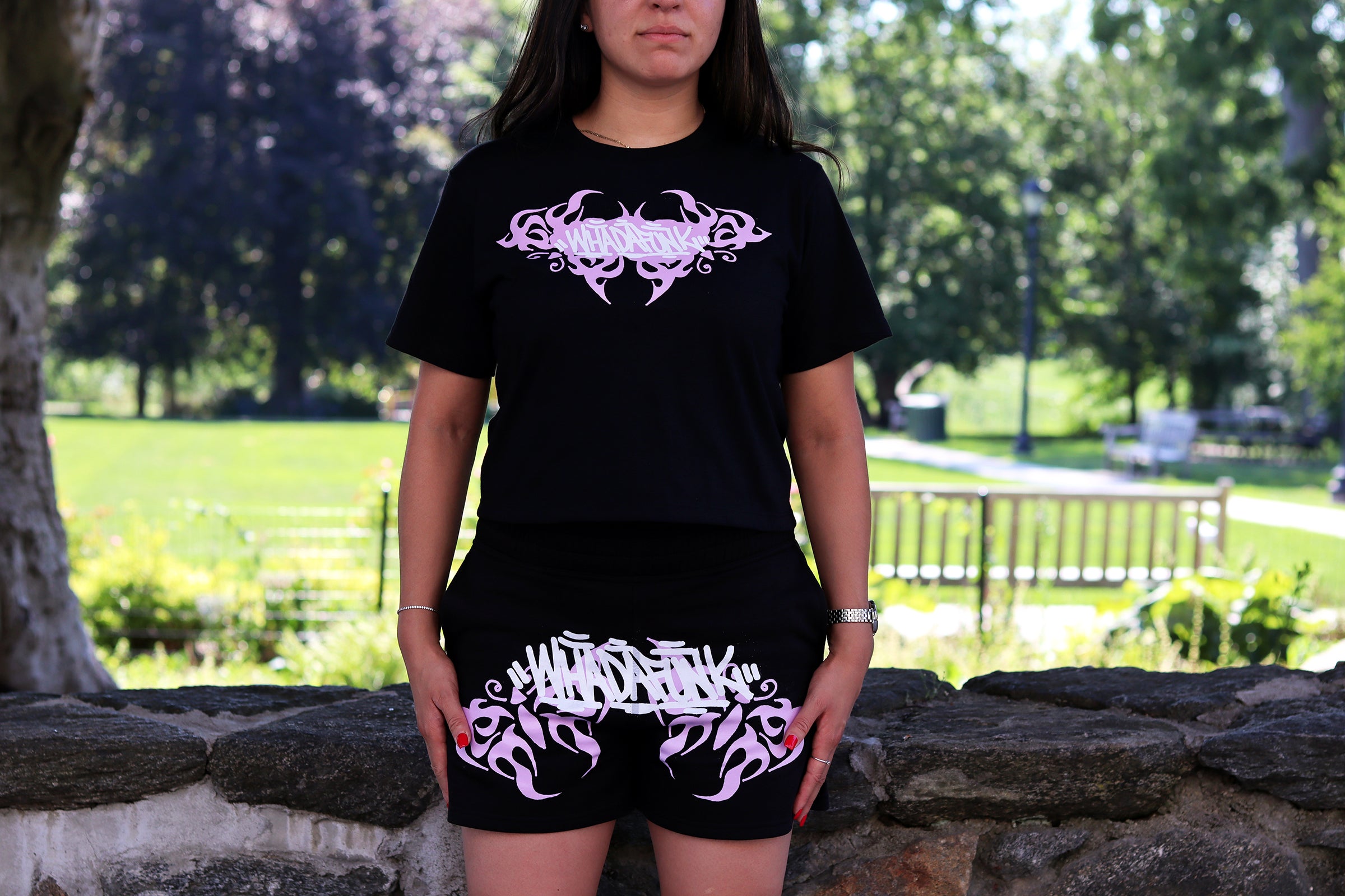WHADAFUNK Pink Tribal Butterfly Women's Tee