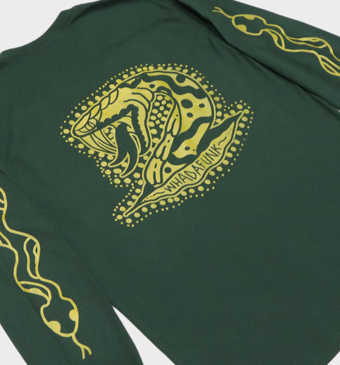 WHADAFUNK Military Snake Long Sleeve Tee – Bold Snake Graphic Streetwear Shirt.