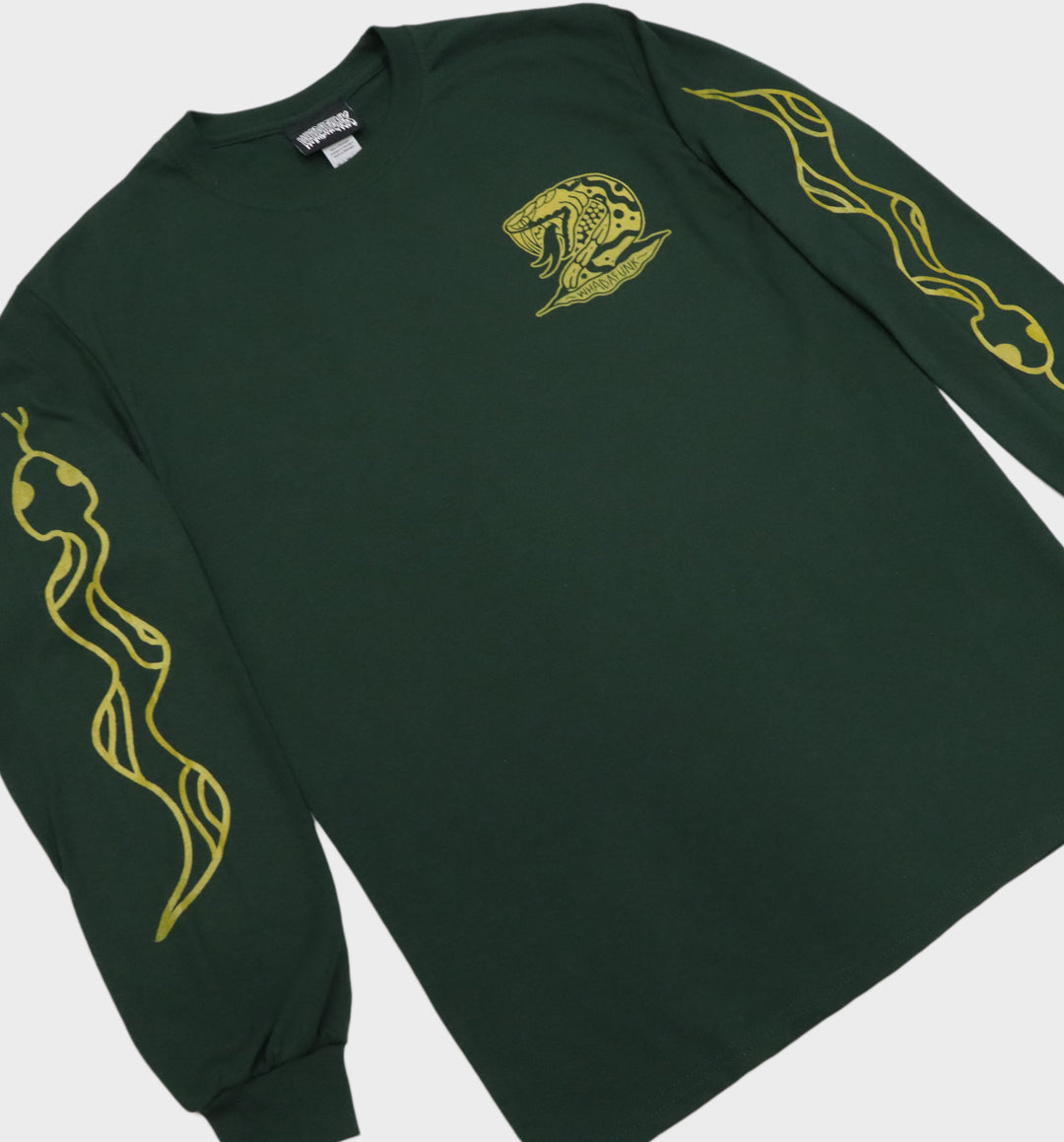 WHADAFUNK Military Snake Long Sleeve Tee – Bold Snake Graphic Streetwear Shirt.