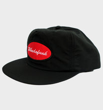 Load image into Gallery viewer, BLACK SURF STYLE SNAPBACK HAT -  WHITE LETTERING
