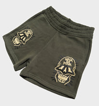 Load image into Gallery viewer, WHADAFUNK SKULL FACE WOMENS SHORTS ANGLE
