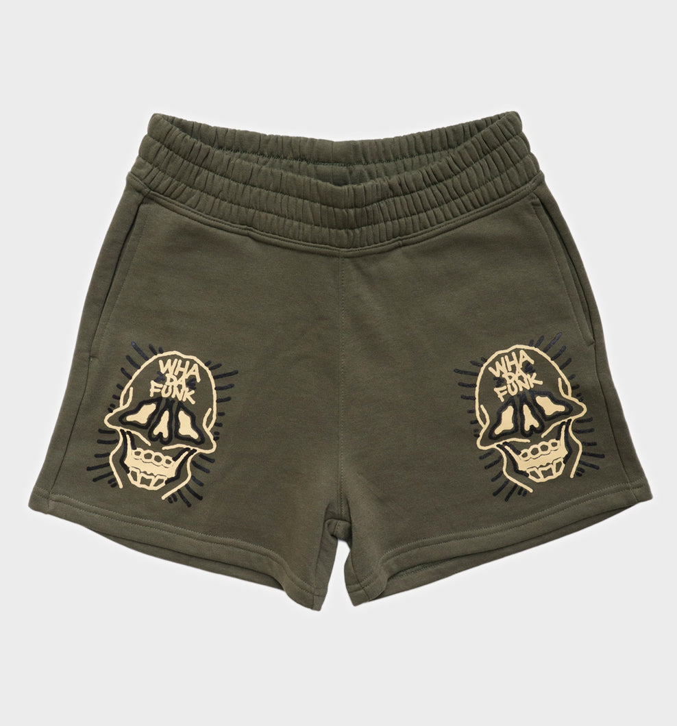 WHADAFUNK SKULL FACE WOMENS SHORTS