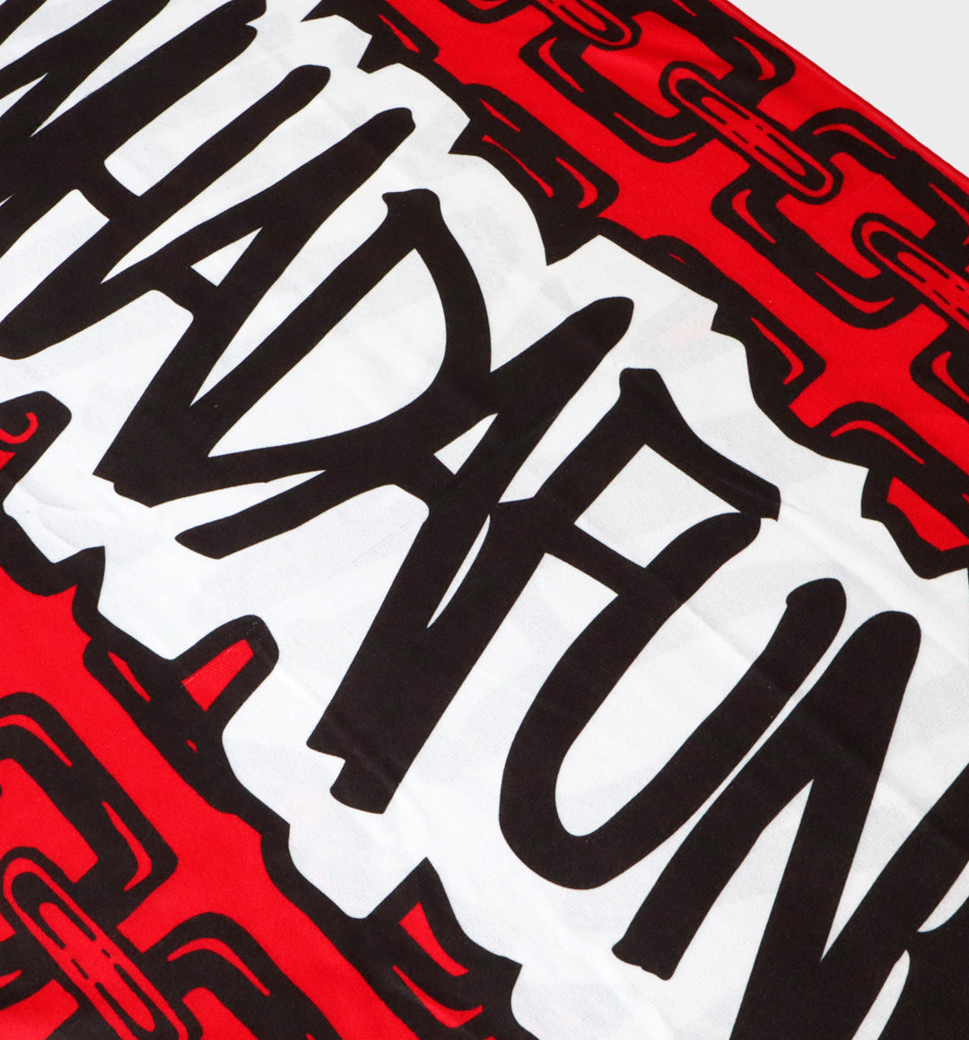 WHADAFUNK Chained Beach Towel with bold chained design, perfect for the beach or poolside.