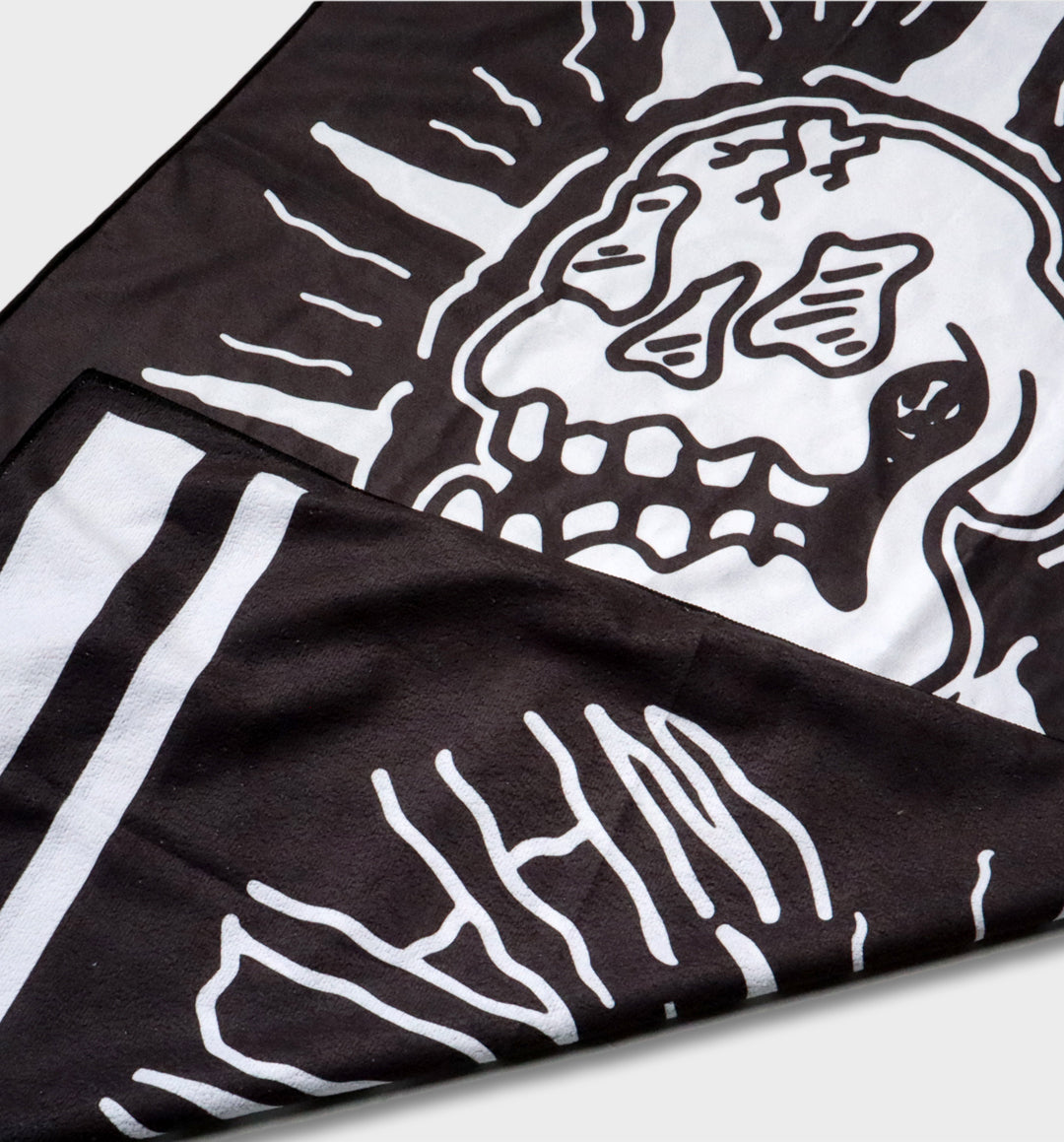 WHADAFUNK Stay Wild Beach Towel featuring bold and vibrant design perfect for the beach or pool.