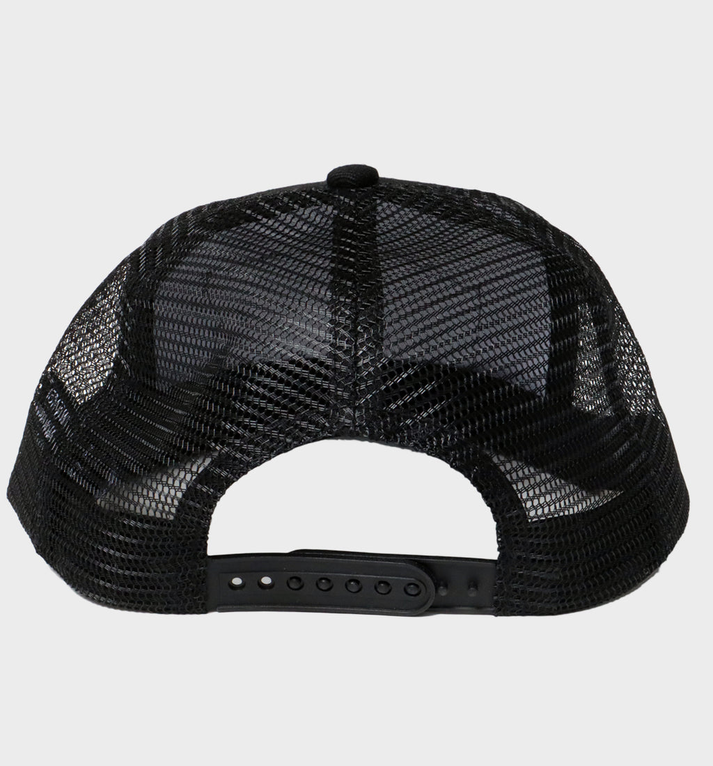 WHADAFUNK Drippy Trucker Hat featuring a bold dripping logo for streetwear lovers.