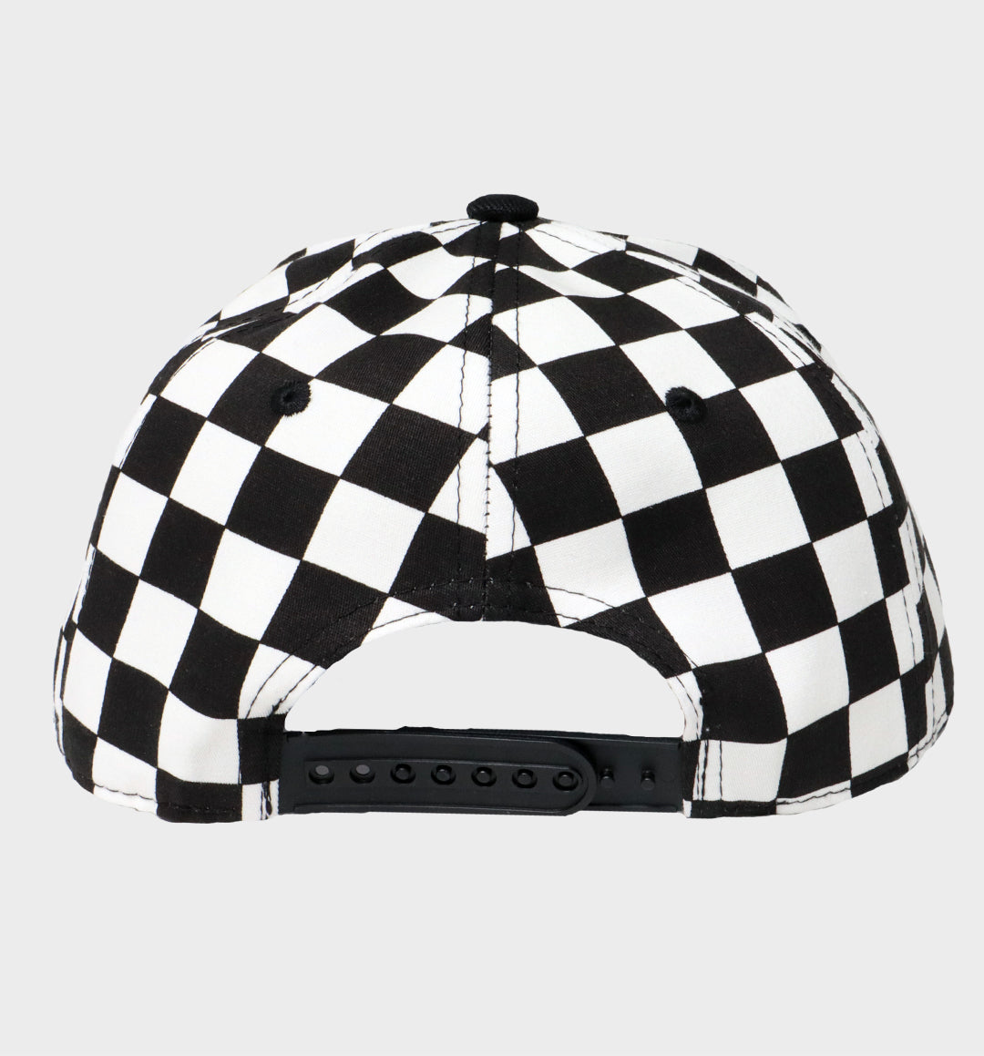 WHADAFUNK Out of Sight Checkered Snapback Hat with bold graphic design for streetwear fans.