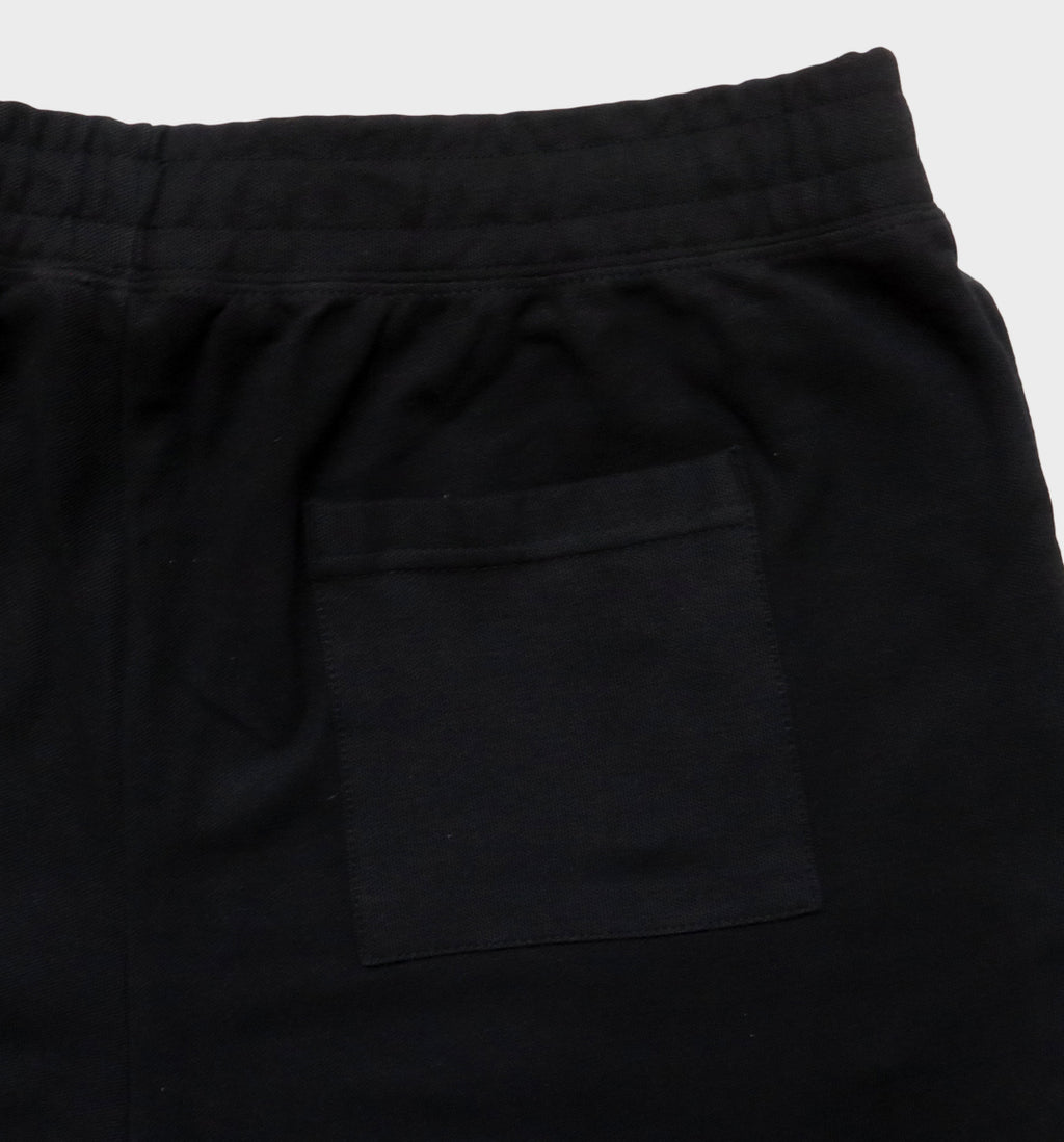WHADAFUNK Shattered Black Shorts with bold shattered pattern design for streetwear.