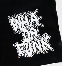 Load image into Gallery viewer, WHADAFUNK Shattered Black Shorts with bold shattered pattern design for streetwear.
