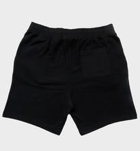 Load image into Gallery viewer, WHADAFUNK Shattered Black Shorts with bold shattered pattern design for streetwear.

