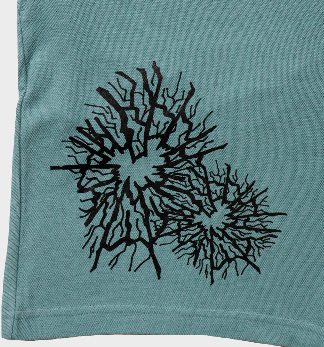 WHADAFUNK Shattered Arctic Shorts featuring bold shattered ice pattern design.