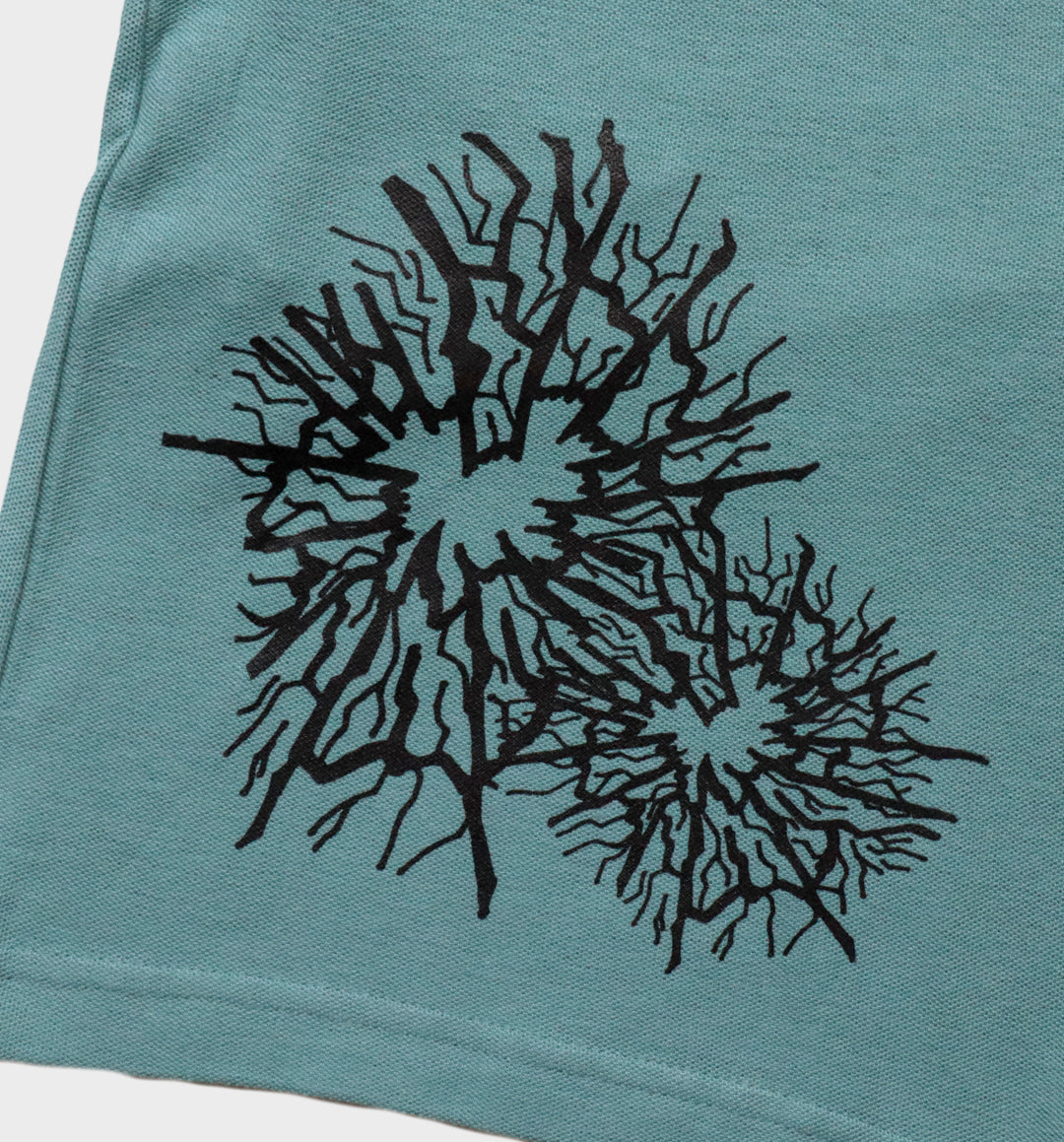 WHADAFUNK Shattered Arctic Shorts featuring bold shattered ice pattern design.
